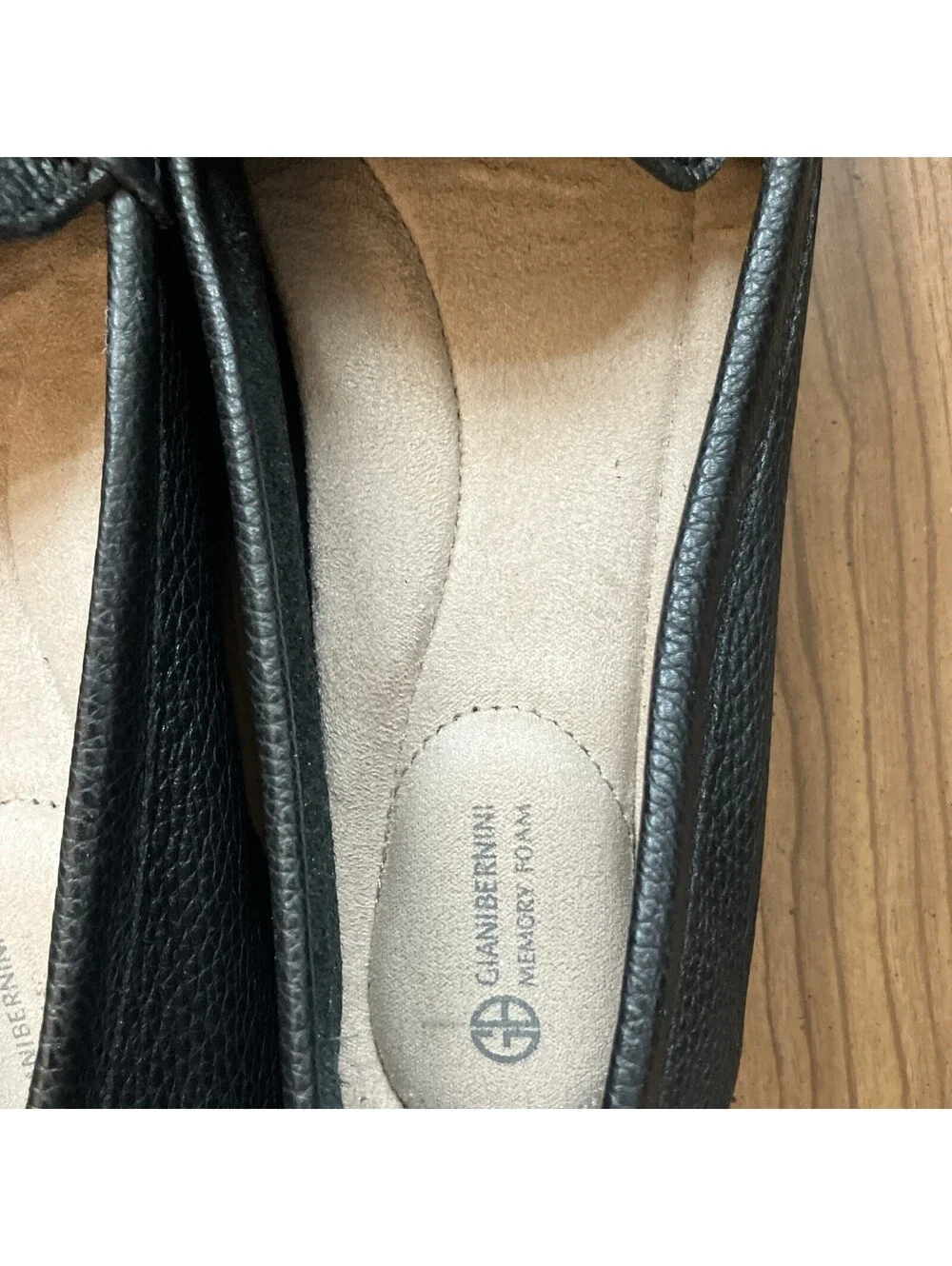 Giani Bernini Dailyn Memory Foam Loafers, Black Leather, Sz 7.5M